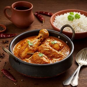 Chicken Vindaloo with spicy curry