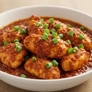 Chili Chicken with spring Onions