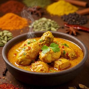 Spicy Chicken Curry with Various Indian Spices